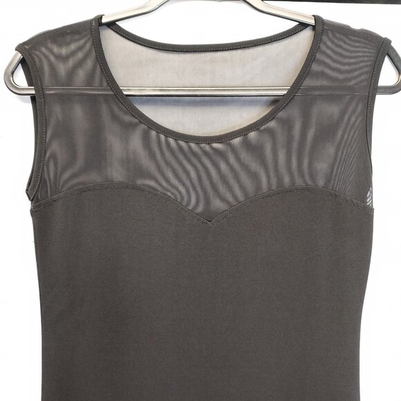 Get Laud Maxi Dress M Bodycon Black Sheer Mesh Top Sweetheart Stretch Sleeveless - Picture 2 of 12